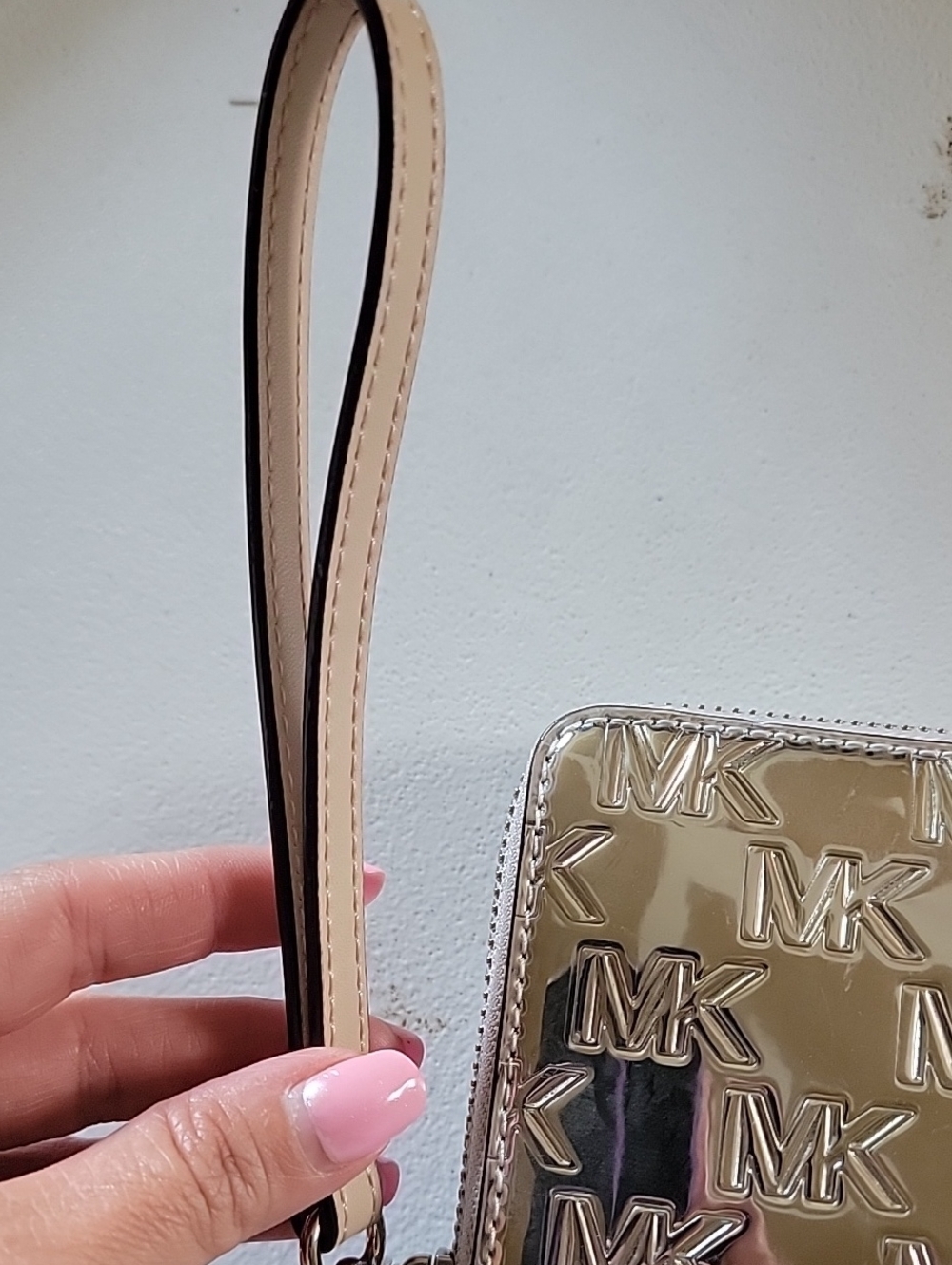 Michael Kors Jet Set Large Patent Logo Embossed Continental Wallet In Silver - Picture 5 of 14